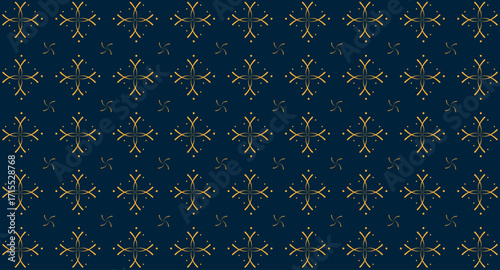 Seamless pattern with classic ornamental motifs. Elegant geometric and abstract floral pattern. Background with a repeating decorative print. Wallpaper with a royal and vintage motif.