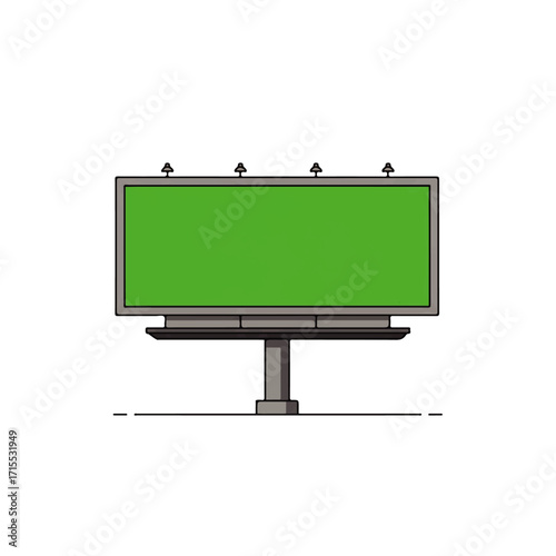 Blank Billboard with Green Screen for Advertising Mockup.