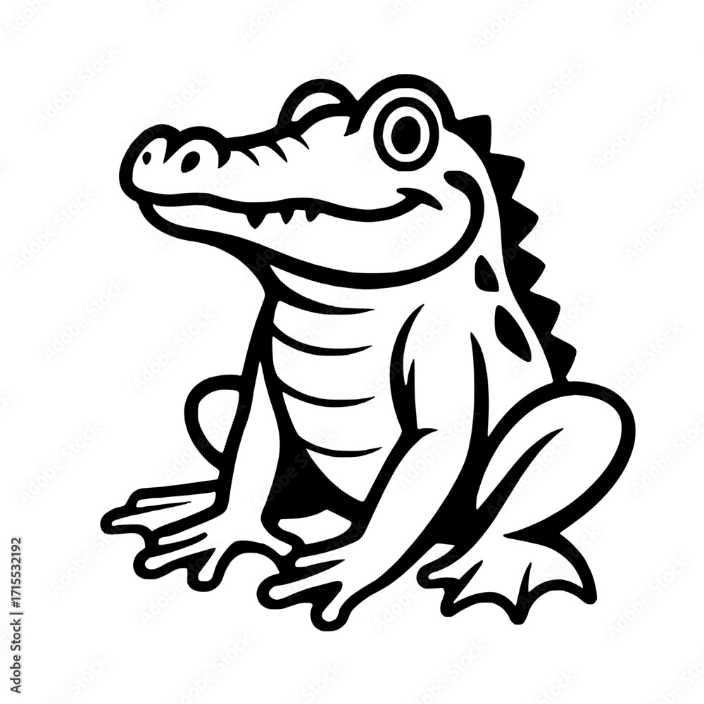 Fototapeta premium cartoon frog with a smile