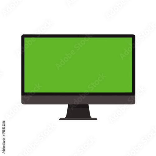 Computer Monitor with Green Screen Display.