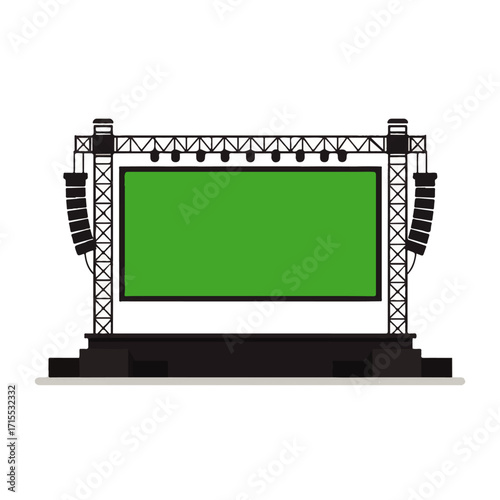 Concert Stage with Green Screen Display.