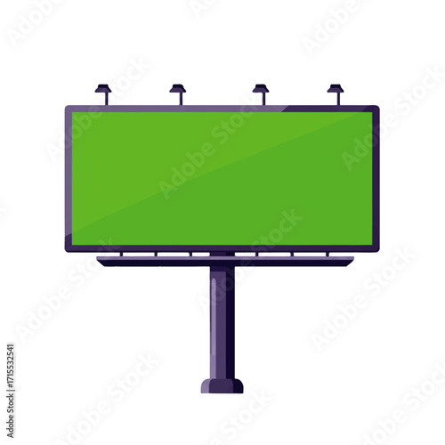 Empty Billboard with Green Screen for Advertising Mockup.