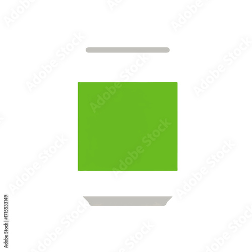 Minimalist Smartphone with Green Screen Display.