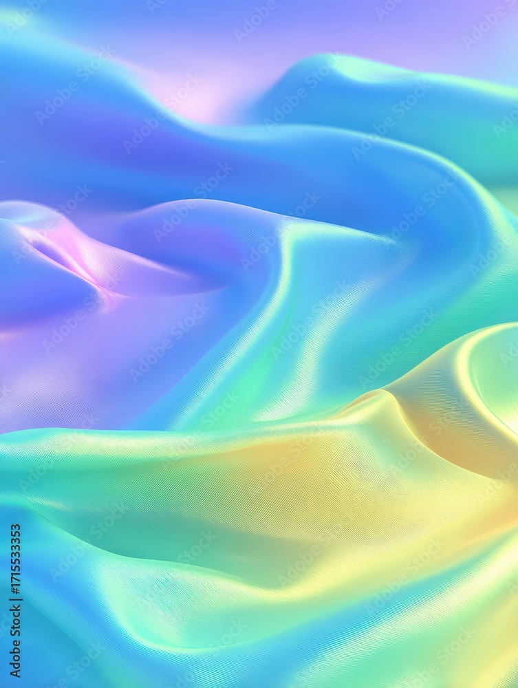 Obraz premium Abstract flowing fabric with vibrant pastel colors and soft smooth textures creating an artistic and modern visual design