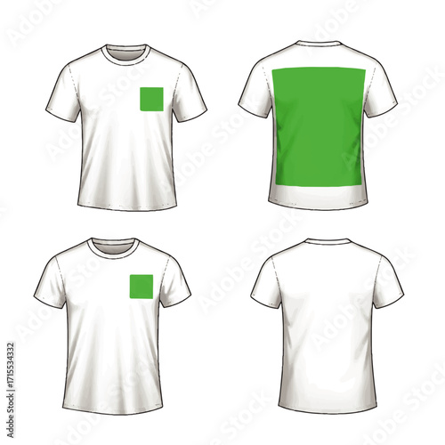 White TShirt Mockup Set for Custom Design.