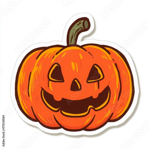 Halloween Pumpkin Sticker Cartoon Design