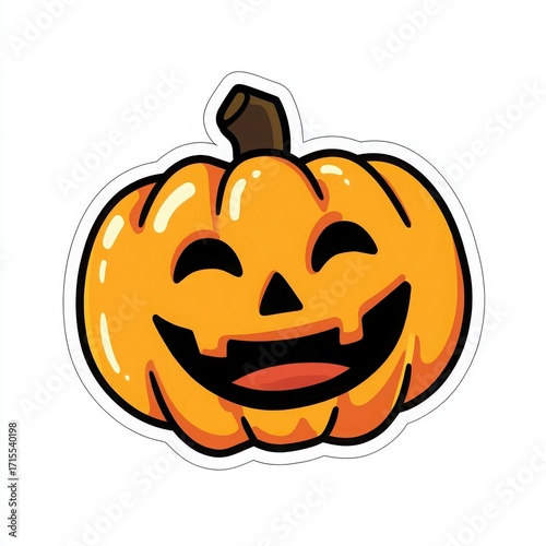 Happy Halloween Pumpkin Sticker Cartoon