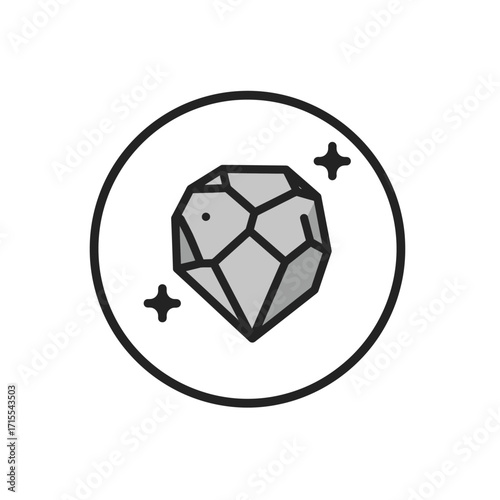 Vektor Icon Symbol Mining Gemstone -  A Clean, Modern Design