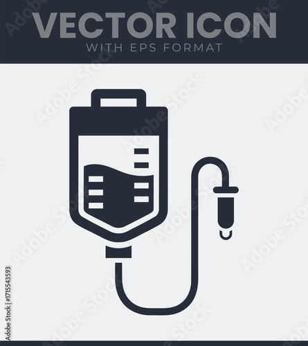 Iv bag drip infusion medical treatment icon graphic