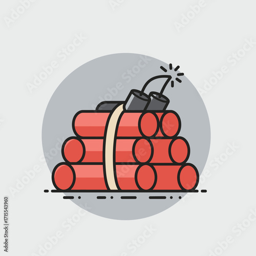 Dynamite Symbol Icon Vector Explosive Design Element for Various Projects