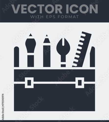 Artist tools toolbox vector icon design