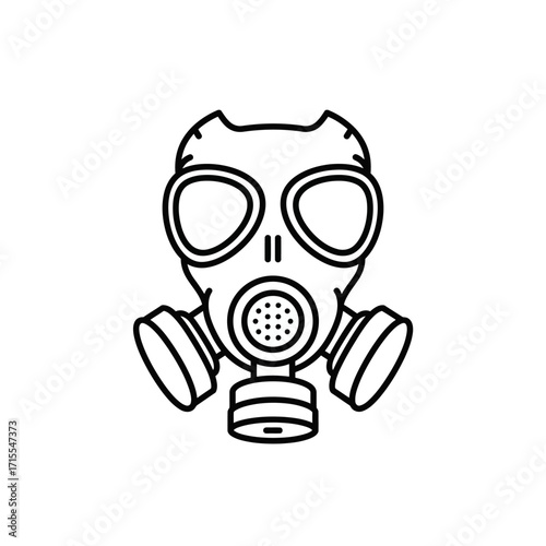 Gas mask symbol, icon, vector illustration of a protective breathing apparatus