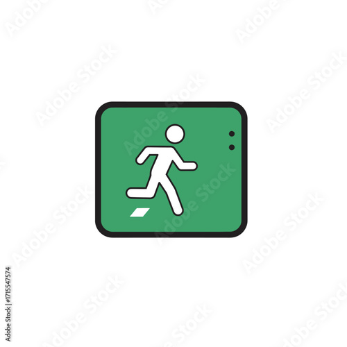 Emergency Exit Symbol Green Icon Vektor Illustration
