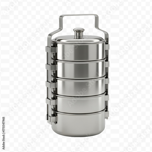 Stainless Steel Tiffin Carrier - Stacked Lunch Boxes