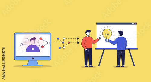 Strategic Growth: Premium Flat Design Vector for Corporate Innovation & Market Leadership