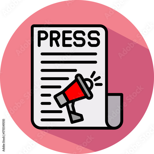 Press Release lineal color icon