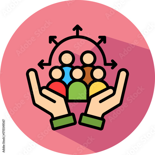 Community Outreach lineal color icon