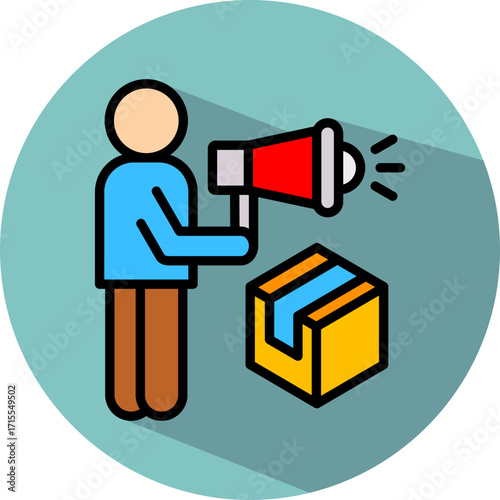 Brand Advocacy lineal color icon