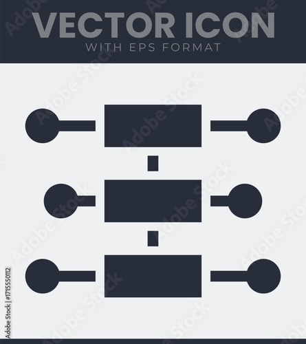 Simple rectangle connectors graphic design element