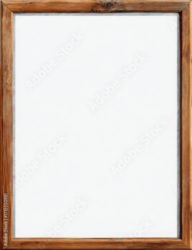 Empty wooden frame ready for artwork display.