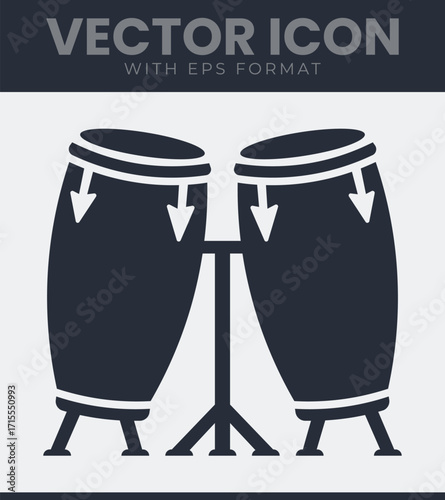Conga drums music instrument vector graphic