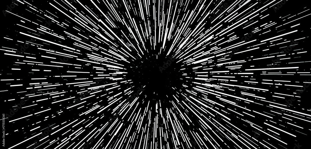 Obraz premium Dynamic black and white halftone burst radiating outwards from center, vibrant, graphic