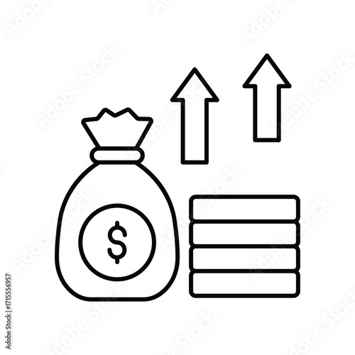 Business Investment thinline icon , vector, pixel perfect, illustrator file 

