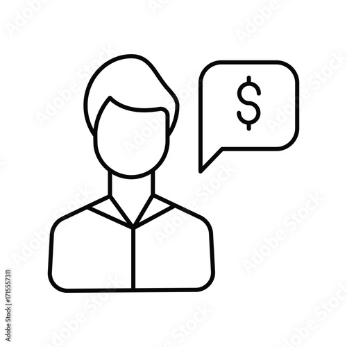 Financial Advisor thinline icon , vector, pixel perfect, illustrator file 
