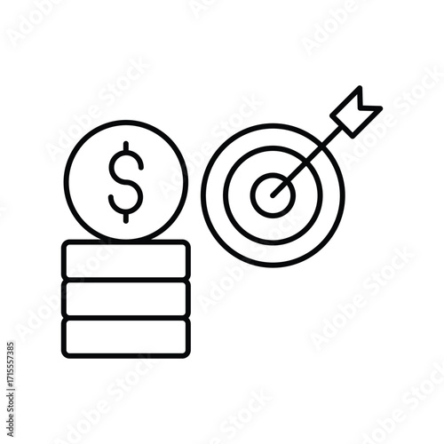 Financial Goals thinline icon , vector, pixel perfect, illustrator file 
