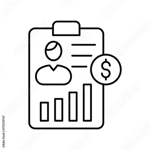 Investor Profile thinline icon , vector, pixel perfect, illustrator file 
