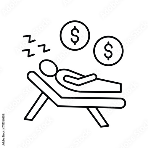 Passive Income thinline icon , vector, pixel perfect, illustrator file 
