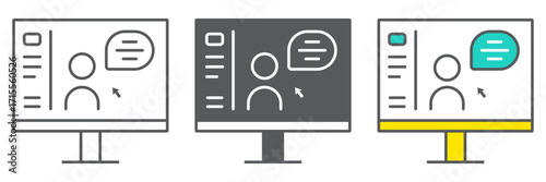 Online Course line icon, education and school, distance education sign vector graphics, a linear icon on a white background, eps 10.
