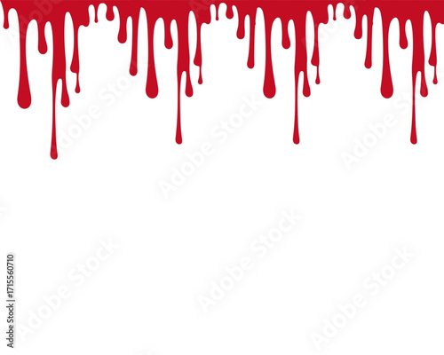 Spooky Halloween Red Dripping Liquid Border Background for Festive Design Projects and Eerie Thematic Creations with Ample Copy Space