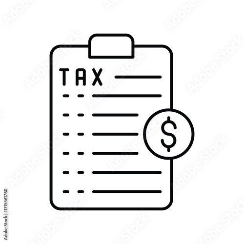 Tax Benefits thinline icon , vector, pixel perfect, illustrator file 

