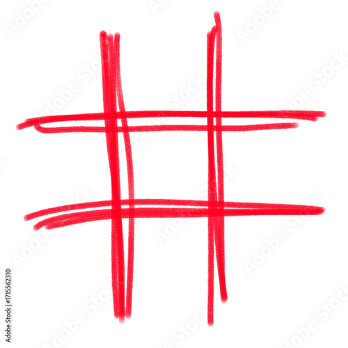 Simple red tic-tac-toe grid