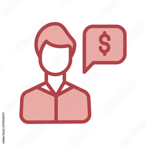 Financial Advisor duotone line icon , vector, pixel perfect, illustrator file 
