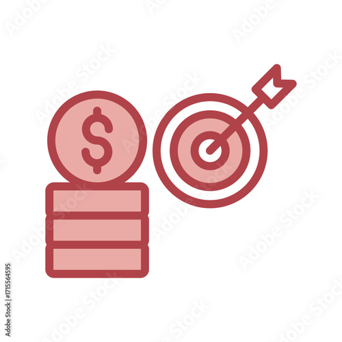 Financial Goals duotone line icon , vector, pixel perfect, illustrator file 
