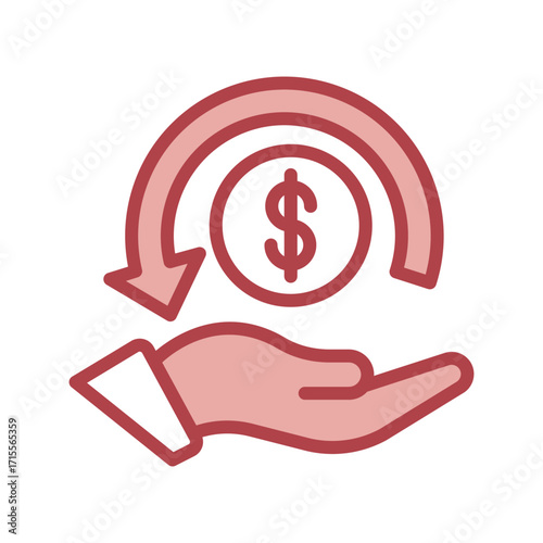 Investment Return duotone line icon , vector, pixel perfect, illustrator file 
