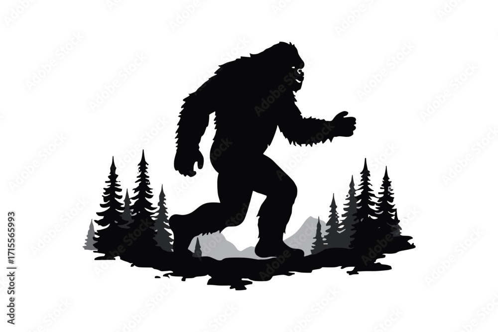 Fototapeta premium Bigfoot Sasquatch Silhouette Bundle 