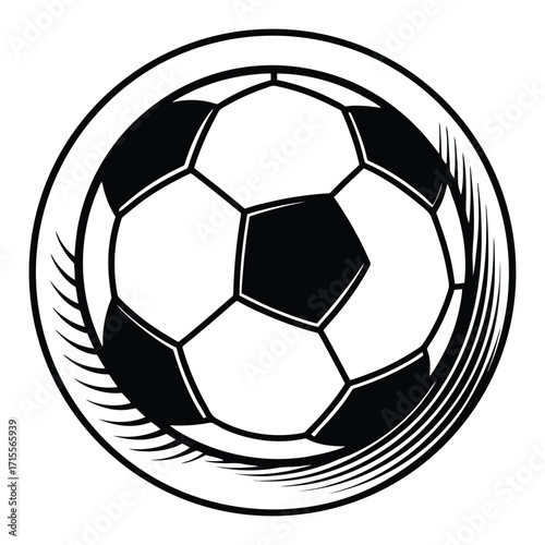 Classic soccer ball emblem design for sports teams and fan gear crest
