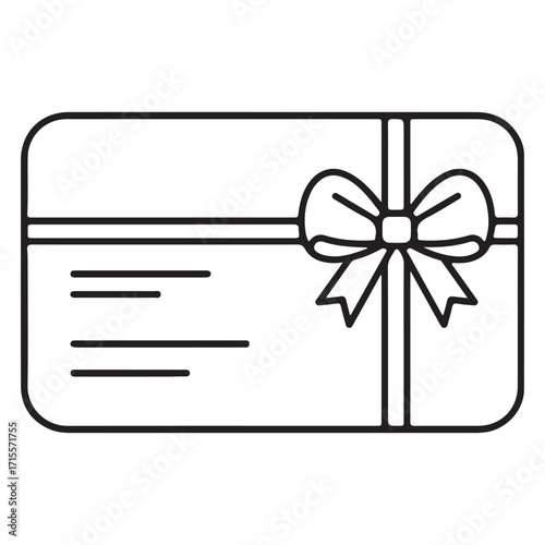 Gift Certificate with Bow and Ribbon Outline card present