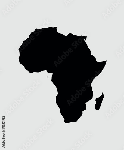 Africa silhouette map icon geographic continent symbol travel exploration vector