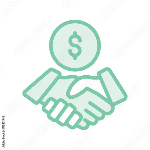 Investment Deal duotone line icon , vector, pixel perfect, illustrator file 

