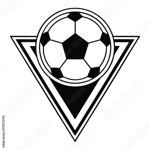 Classic soccer ball crest design geometric emblem sports icon for team apparel and branding
