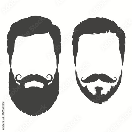 Set of different beard styles in vector format