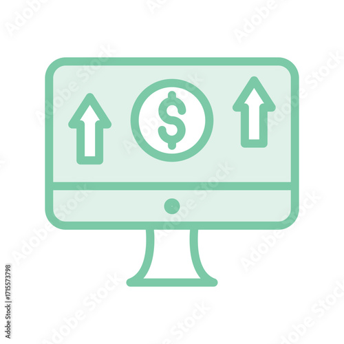 Online Investment duotone line icon , vector, pixel perfect, illustrator file 
