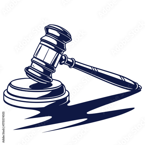 Illustration of a gavel, , symbolizing law, justice, and legal proceedings, with a focus on legal authority and the importance of jurisprudence