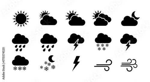 Weather Symbols Vector Set