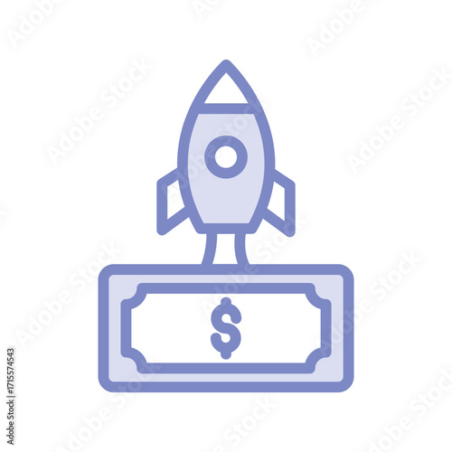 Startup Investment duotone line icon , vector, pixel perfect, illustrator file 
