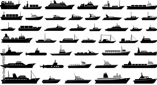 Marine Transportation Vector Set